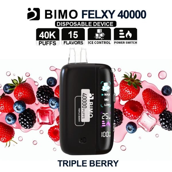 BIMO FELXY 40k 40000 Puffs Disposable Vape Kit Triple Berry Flavor