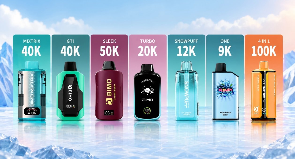 BIMO disposable vape wholesale guide featuring multiple BIMO vape models
