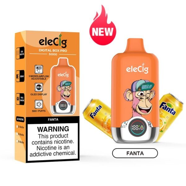 eleCig DIGITAL BOX PRO 50000 50k Puffs Disposable Vape Fanta Flavor Wholesale