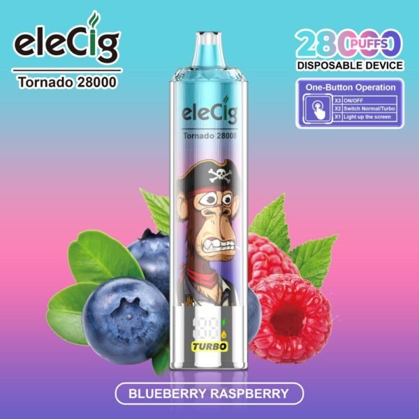 eleCig Tornado 28000 28k Puffs Disposable Vape Blueberry Raspberry Flavor Wholesale